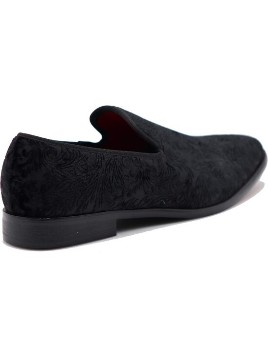 Men\'s Plain Black35 Vintage Velvet Loafers Slip On Classic Tuxedo Dress Shoes main image 5